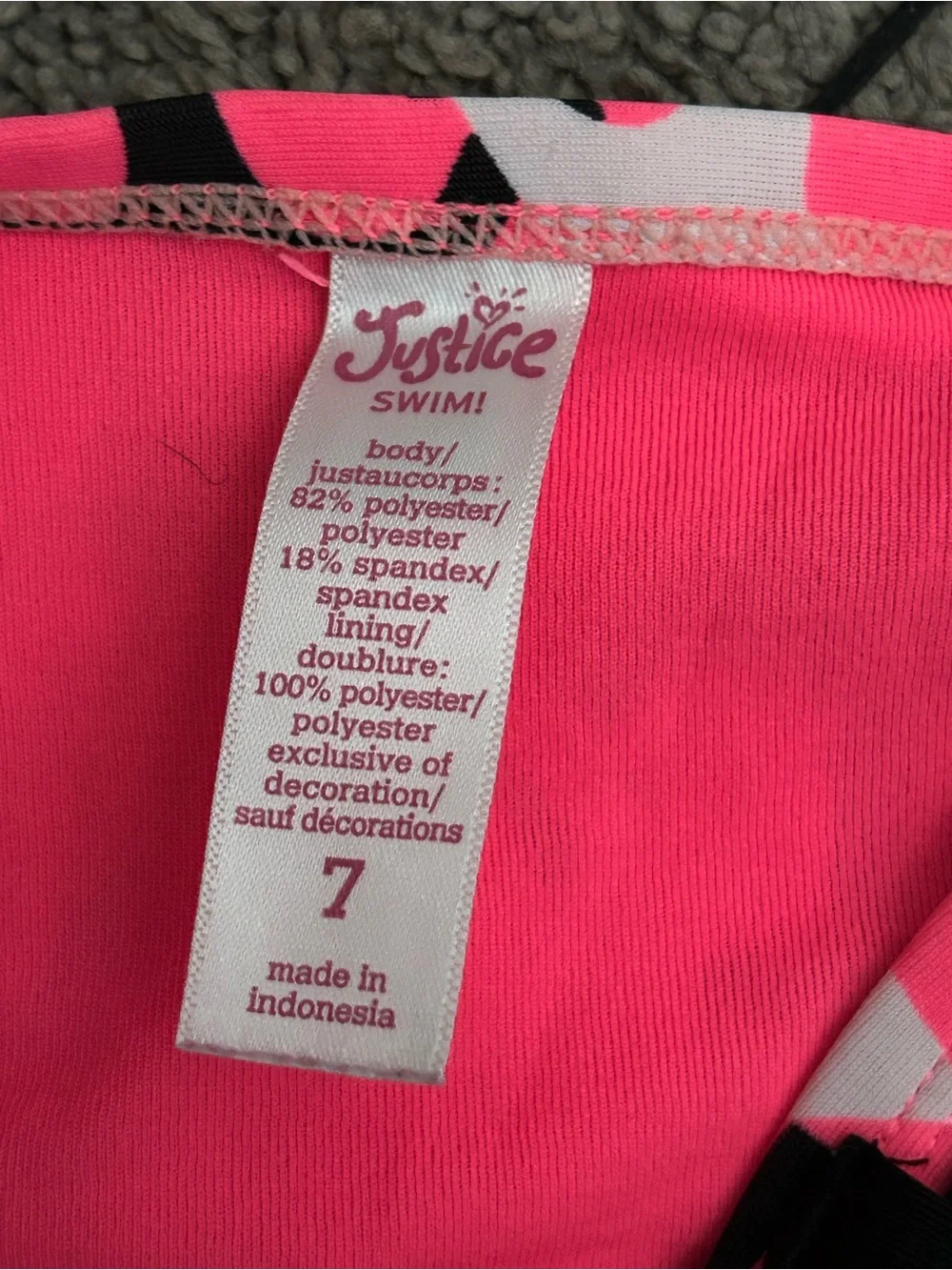 Justice Neon Pink Bikini Top and bottom